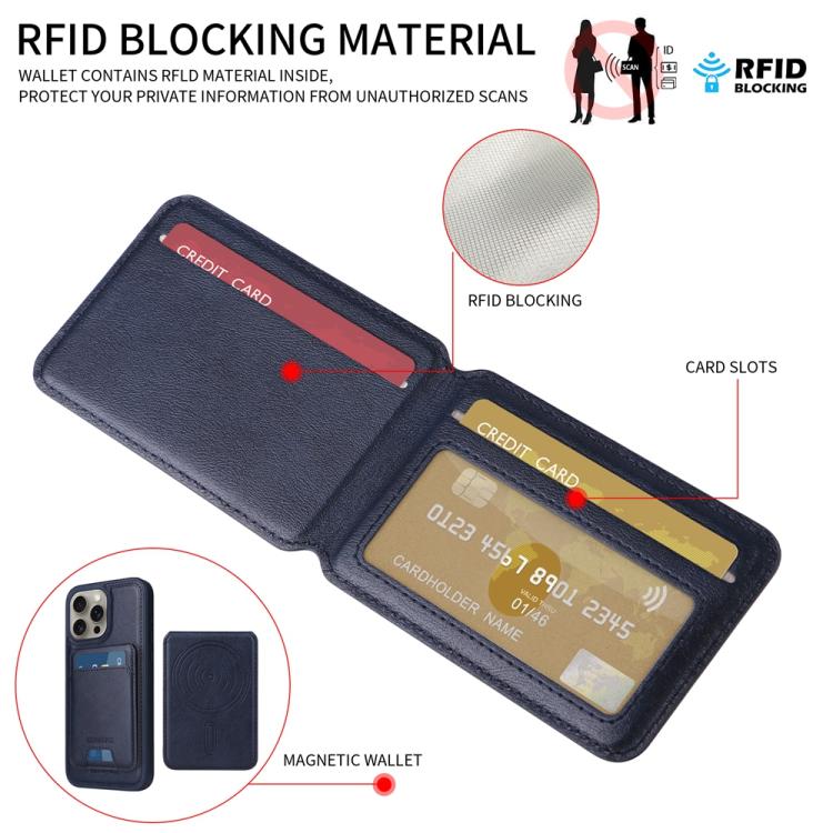 For iPhone 15 Pro Max BETOPNICE Vertical Flip Detachable MagSafe Wallet Phone Case(Blue)