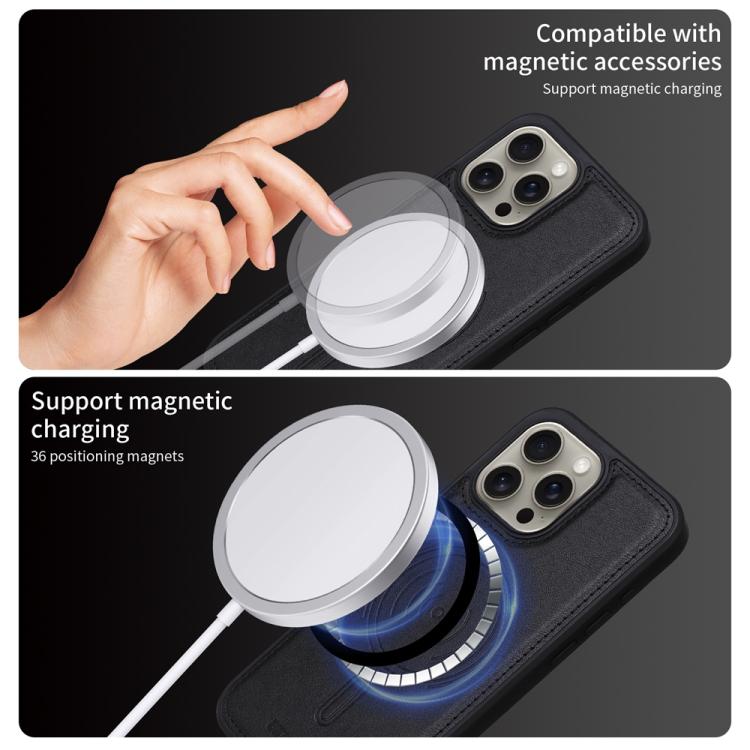 For iPhone 15 Pro Max BETOPNICE Vertical Flip Detachable MagSafe Wallet Phone Case(Black)
