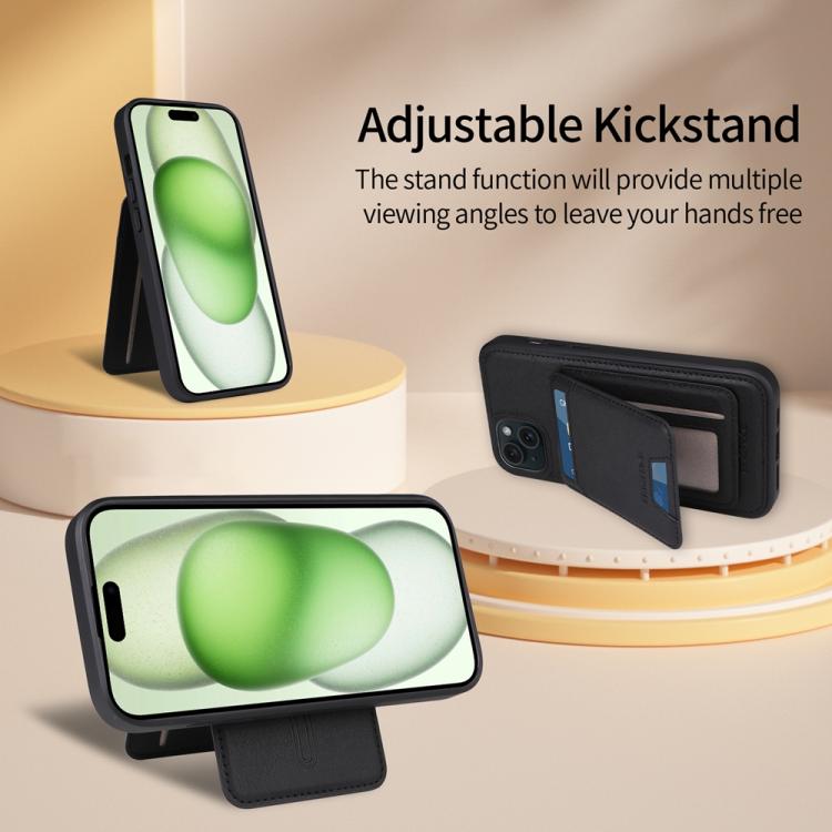 For iPhone 15 Plus BETOPNICE Vertical Flip Detachable MagSafe Wallet Phone Case(Black)