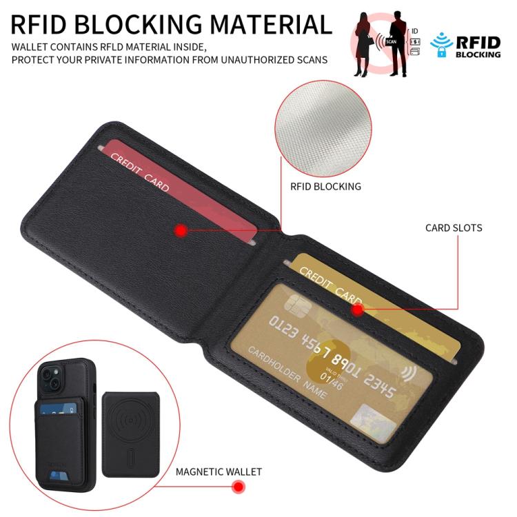 For iPhone 15 BETOPNICE Vertical Flip Detachable MagSafe Wallet Phone Case(Black)