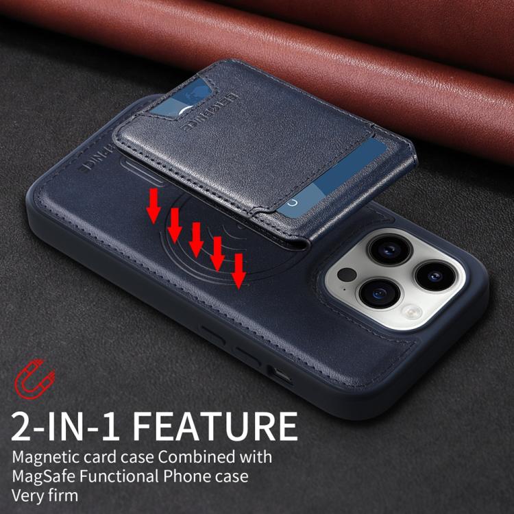 For iPhone 14 Pro BETOPNICE Vertical Flip Detachable MagSafe Wallet Phone Case(Blue)