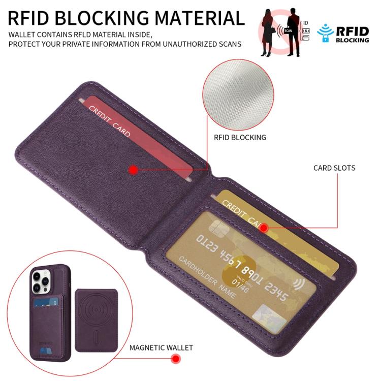 For iPhone 14 Pro BETOPNICE Vertical Flip Detachable MagSafe Wallet Phone Case(Purple)