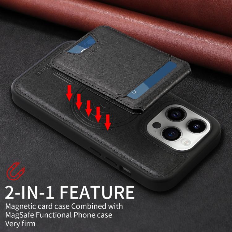 For iPhone 14 Pro BETOPNICE Vertical Flip Detachable MagSafe Wallet Phone Case(Black)