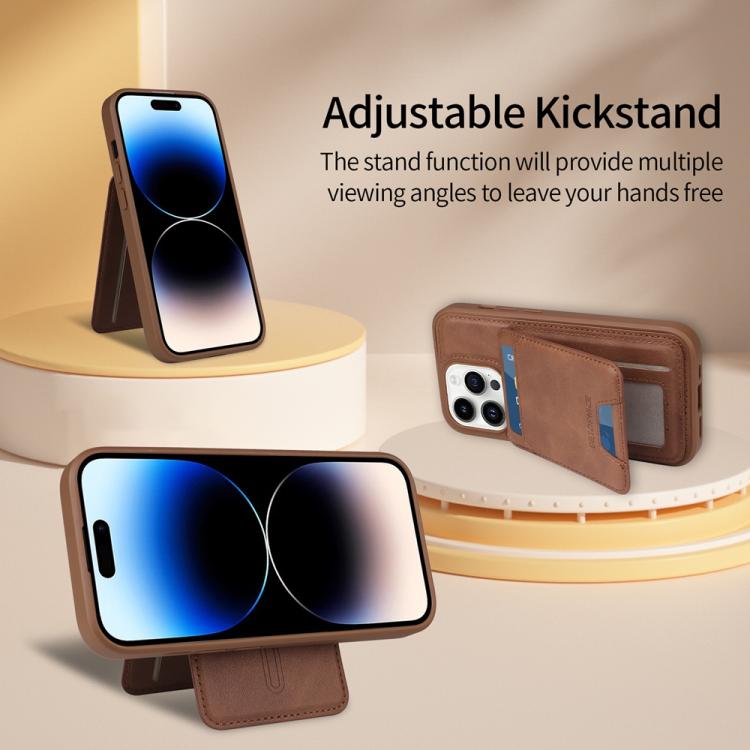 For iPhone 14 Pro BETOPNICE Vertical Flip Detachable MagSafe Wallet Phone Case(Brown)