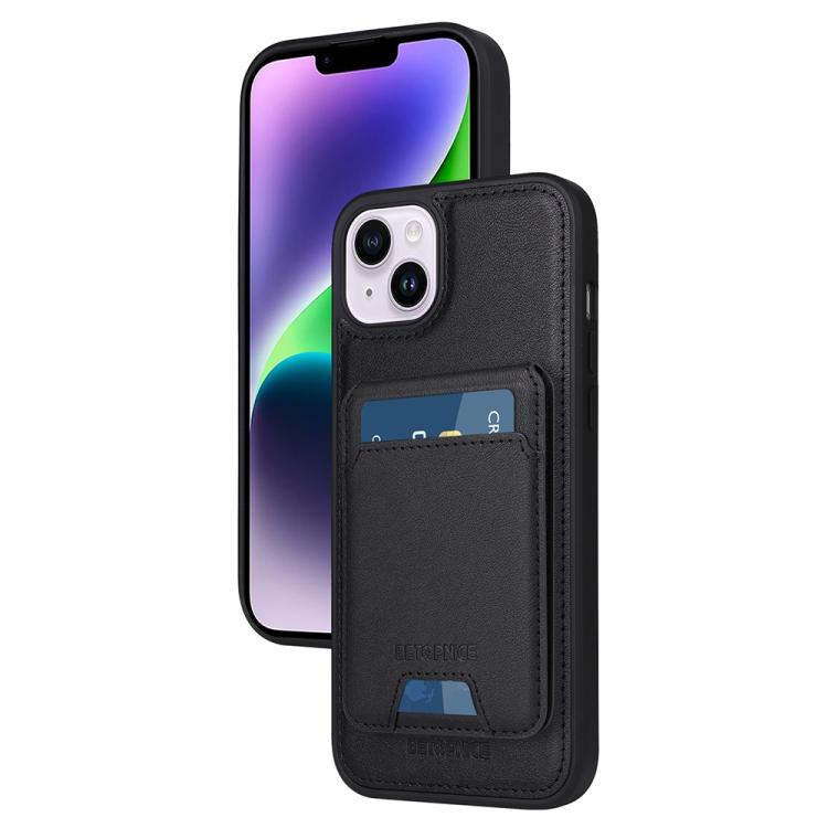 For iPhone 14 Plus BETOPNICE Vertical Flip Detachable MagSafe Wallet Phone Case(Black)