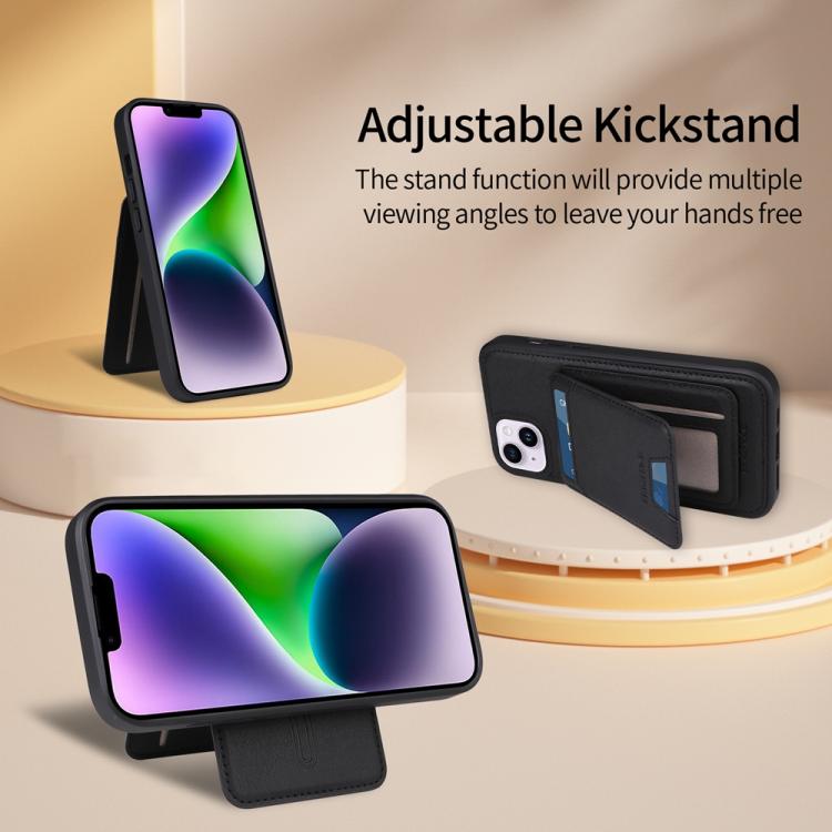 For iPhone 14 Plus BETOPNICE Vertical Flip Detachable MagSafe Wallet Phone Case(Black)