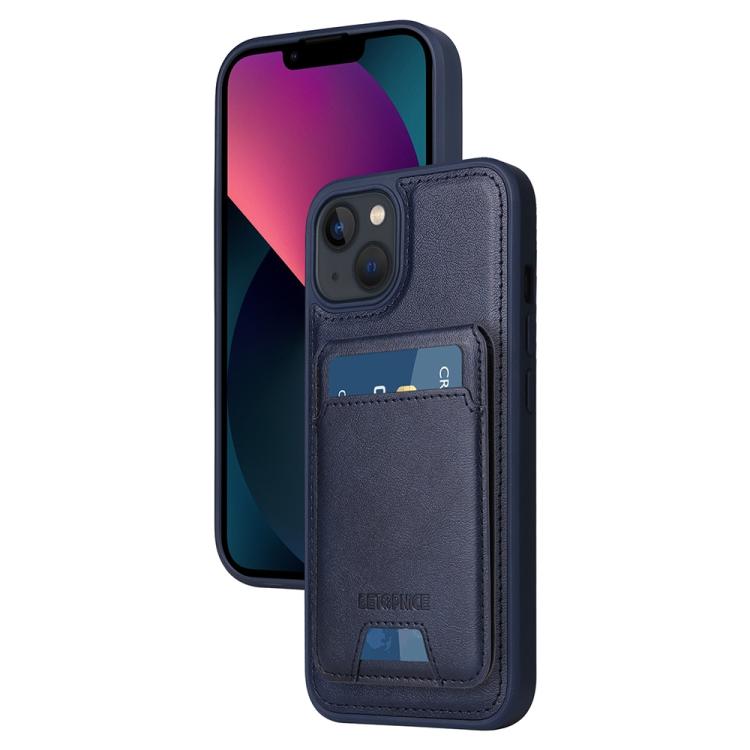 For iPhone 14 / 13 BETOPNICE Vertical Flip Detachable MagSafe Wallet Phone Case(Blue)