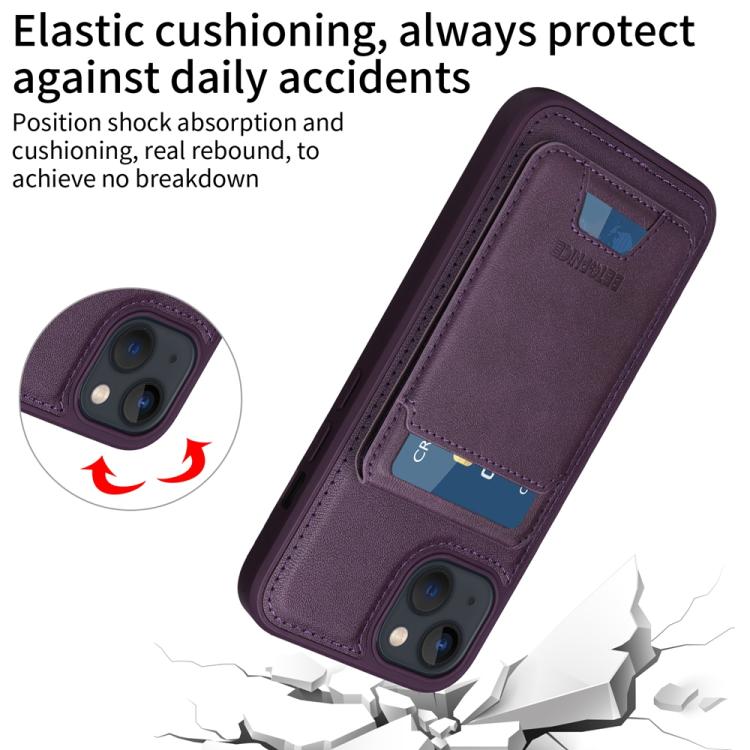 For iPhone 14 / 13 BETOPNICE Vertical Flip Detachable MagSafe Wallet Phone Case(Purple)