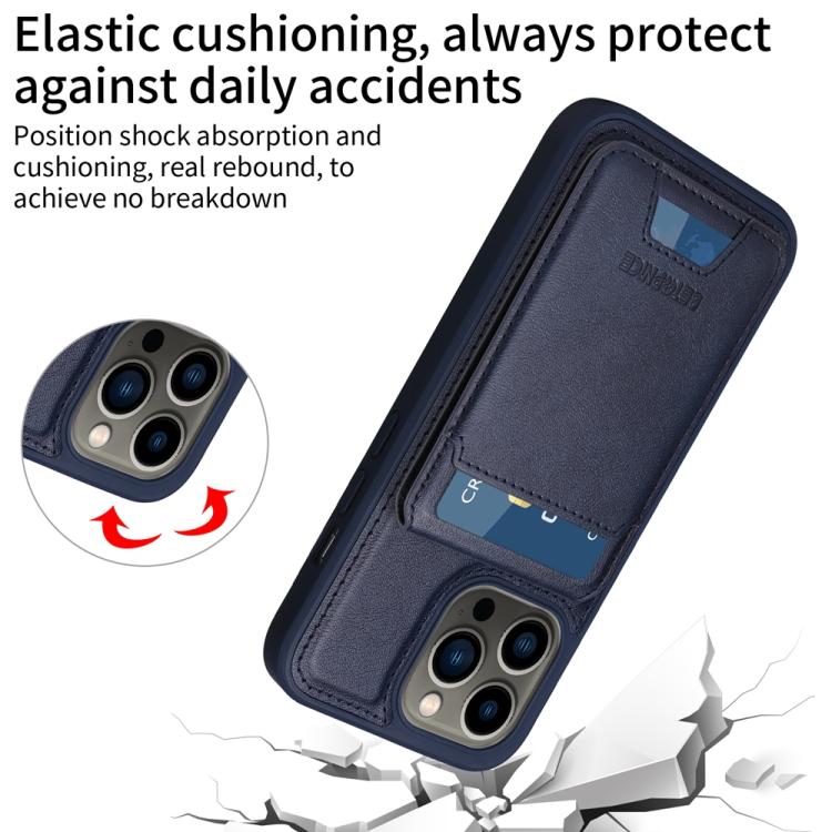For iPhone 13 Pro BETOPNICE Vertical Flip Detachable MagSafe Wallet Phone Case(Blue)