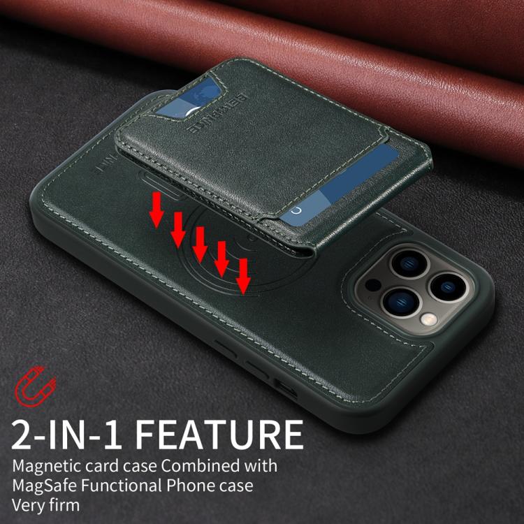 For iPhone 13 Pro Max BETOPNICE Vertical Flip Detachable MagSafe Wallet Phone Case(Green)