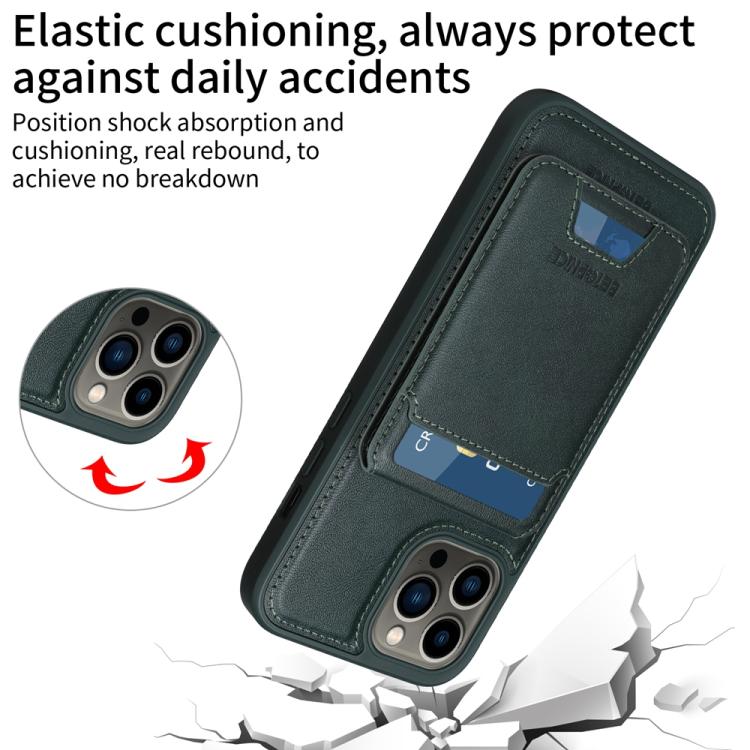 For iPhone 13 Pro Max BETOPNICE Vertical Flip Detachable MagSafe Wallet Phone Case(Green)