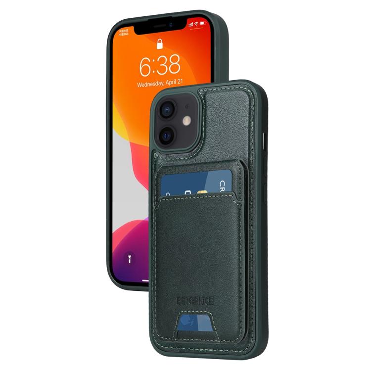 For iPhone 12 / 12 Pro BETOPNICE Vertical Flip Detachable MagSafe Wallet Phone Case(Green)