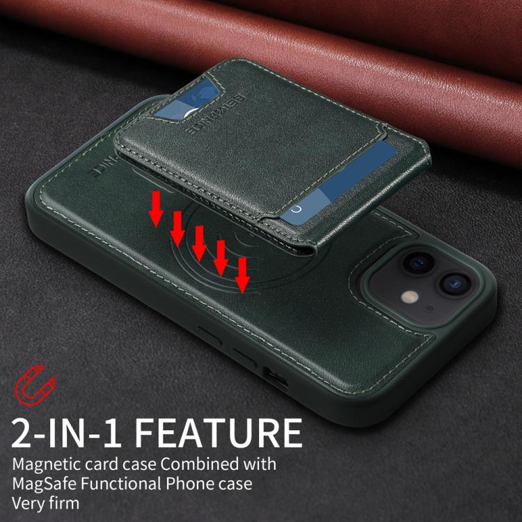 For iPhone 12 / 12 Pro BETOPNICE Vertical Flip Detachable MagSafe Wallet Phone Case(Green)