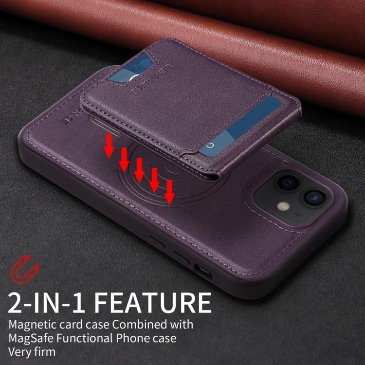 For iPhone 12 / 12 Pro BETOPNICE Vertical Flip Detachable MagSafe Wallet Phone Case(Purple)