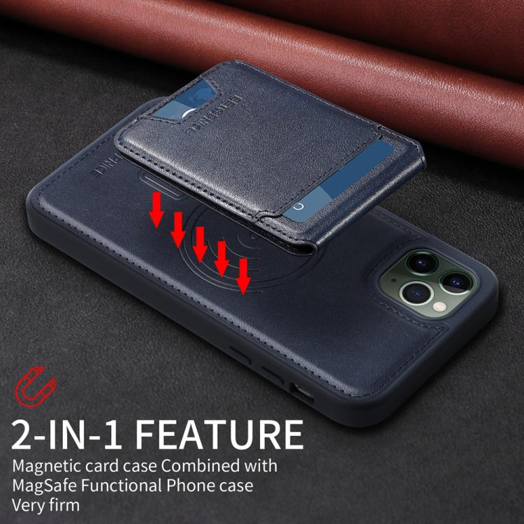 For iPhone 11 Pro Max BETOPNICE Vertical Flip Detachable MagSafe Wallet Phone Case(Blue)