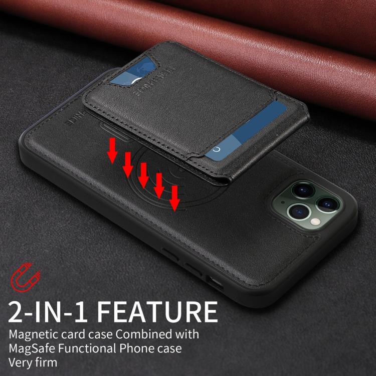 For iPhone 11 Pro Max BETOPNICE Vertical Flip Detachable MagSafe Wallet Phone Case(Black)