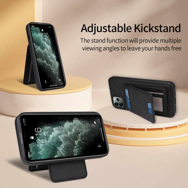 For iPhone 11 Pro Max BETOPNICE Vertical Flip Detachable MagSafe Wallet Phone Case(Black)