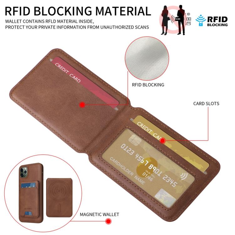 For iPhone 11 Pro Max BETOPNICE Vertical Flip Detachable MagSafe Wallet Phone Case(Brown)
