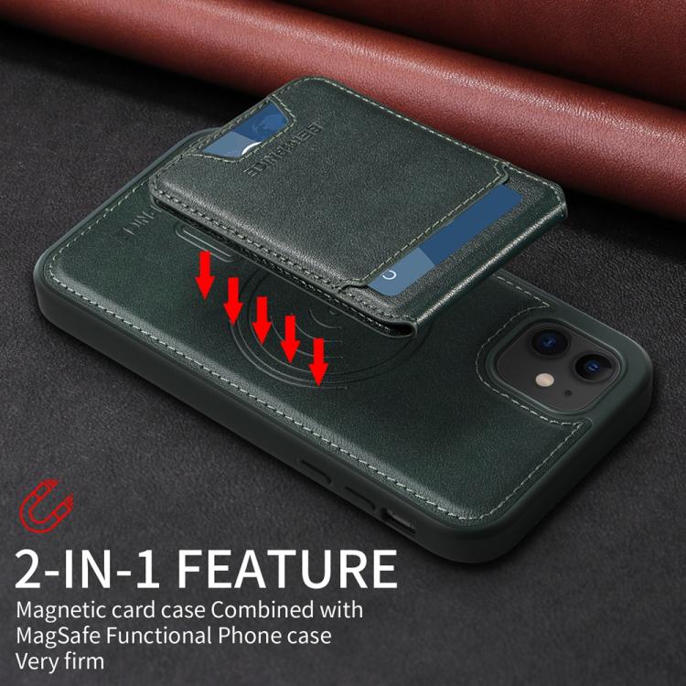 For iPhone 11 BETOPNICE Vertical Flip Detachable MagSafe Wallet Phone Case(Green)