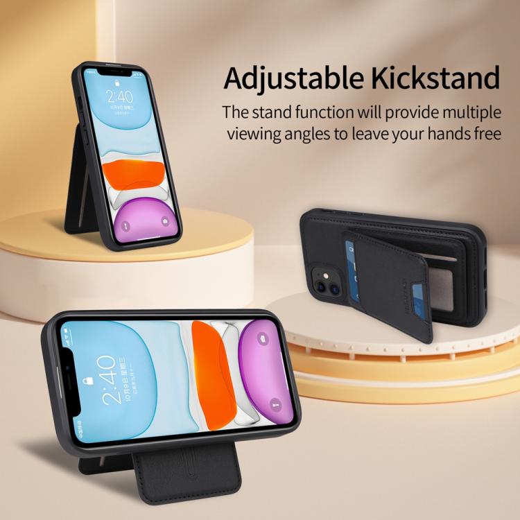 For iPhone 11 BETOPNICE Vertical Flip Detachable MagSafe Wallet Phone Case(Black)