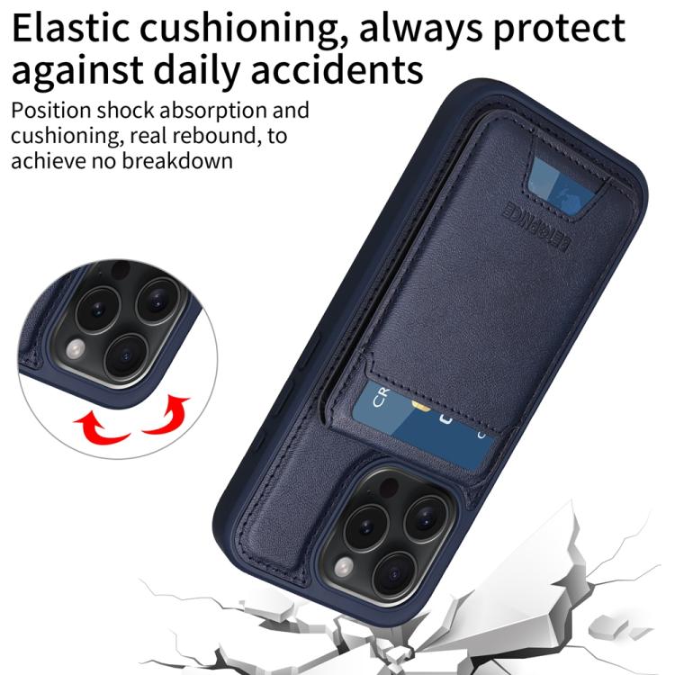For iPhone 15 Pro BETOPNICE Vertical Flip Detachable MagSafe Wallet Phone Case(Blue)