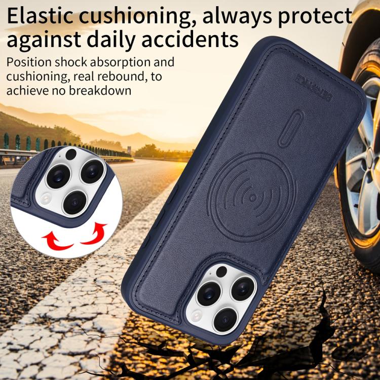 For iPhone 16 Pro Max BETOPNICE Horizontal Flip Detachable MagSafe Wallet Phone Case(Blue)