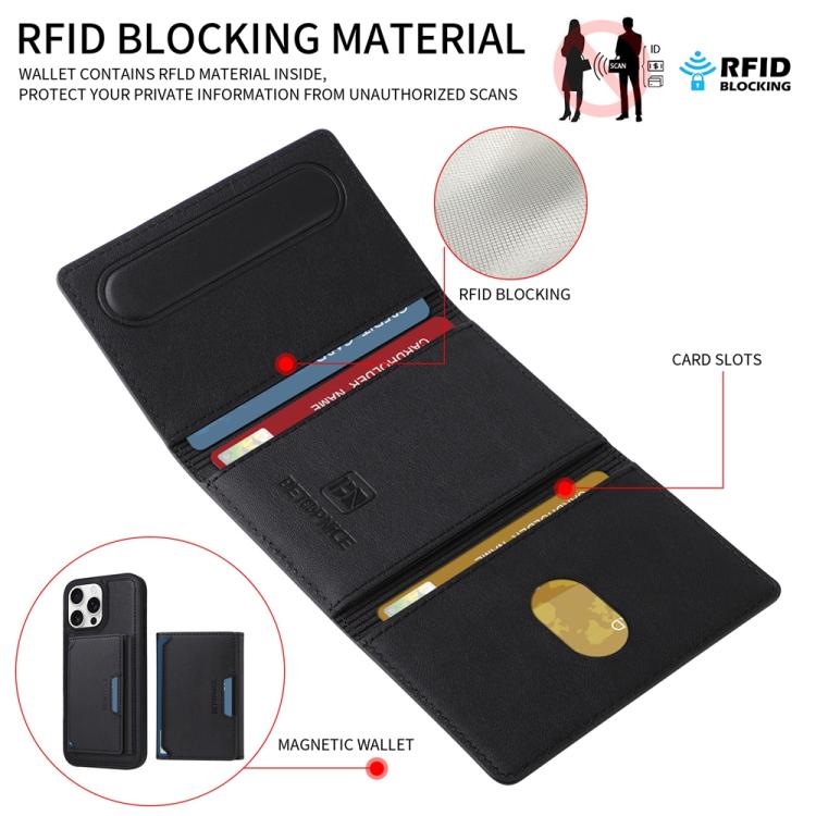 For iPhone 16 Pro Max BETOPNICE Horizontal Flip Detachable MagSafe Wallet Phone Case(Black)