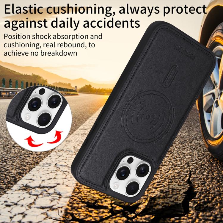For iPhone 16 Pro Max BETOPNICE Horizontal Flip Detachable MagSafe Wallet Phone Case(Black)