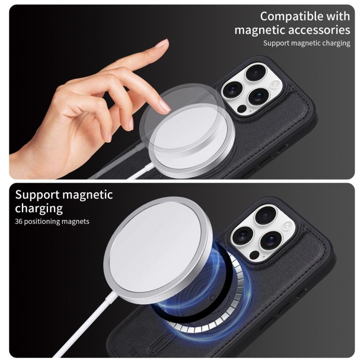 For iPhone 16 Pro BETOPNICE Horizontal Flip Detachable MagSafe Wallet Phone Case(Black)