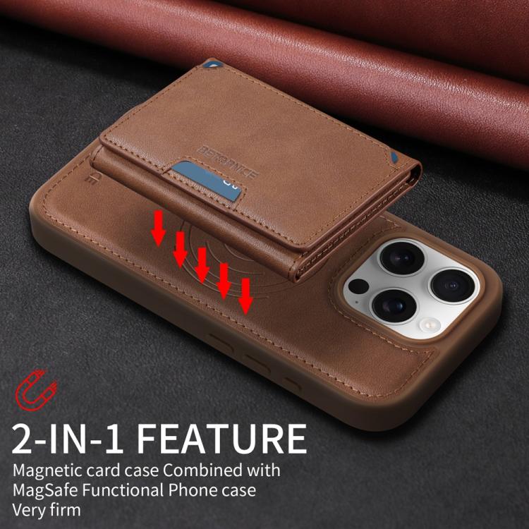 For iPhone 16 Pro BETOPNICE Horizontal Flip Detachable MagSafe Wallet Phone Case(Brown)