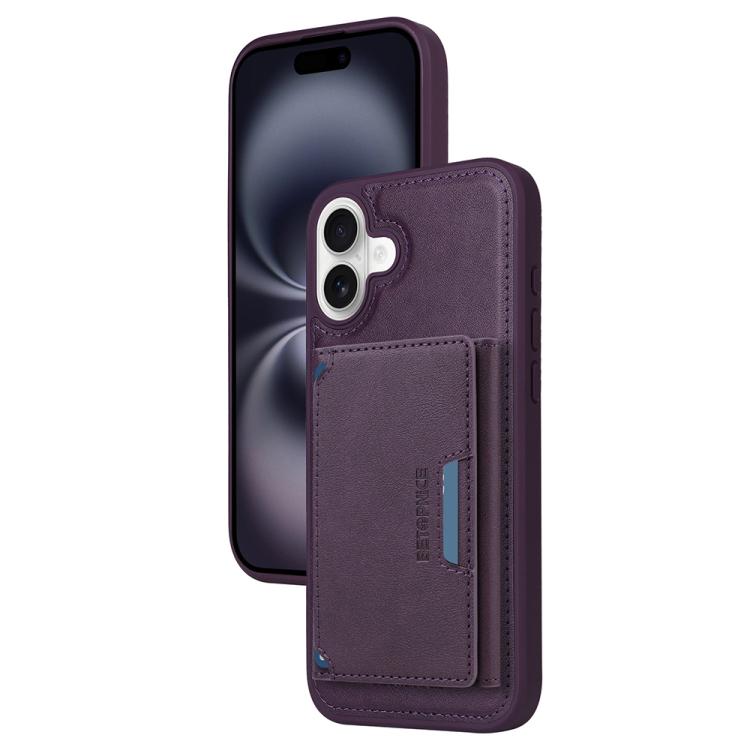 For iPhone 16 Plus BETOPNICE Horizontal Flip Detachable MagSafe Wallet Phone Case(Purple)