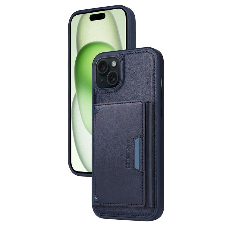 For iPhone 15 Plus BETOPNICE Horizontal Flip Detachable MagSafe Wallet Phone Case(Blue)