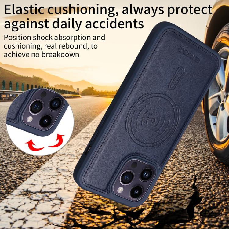 For iPhone 14 Pro Max BETOPNICE Horizontal Flip Detachable MagSafe Wallet Phone Case(Blue)