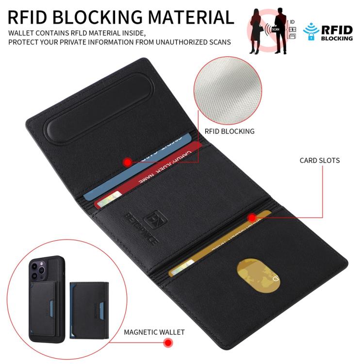 For iPhone 14 Pro Max BETOPNICE Horizontal Flip Detachable MagSafe Wallet Phone Case(Black)