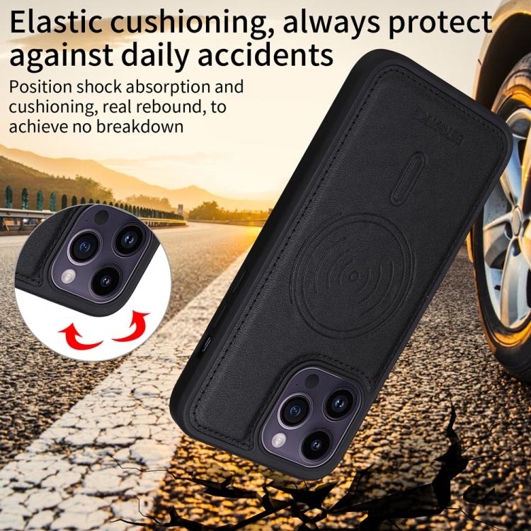 For iPhone 14 Pro Max BETOPNICE Horizontal Flip Detachable MagSafe Wallet Phone Case(Black)