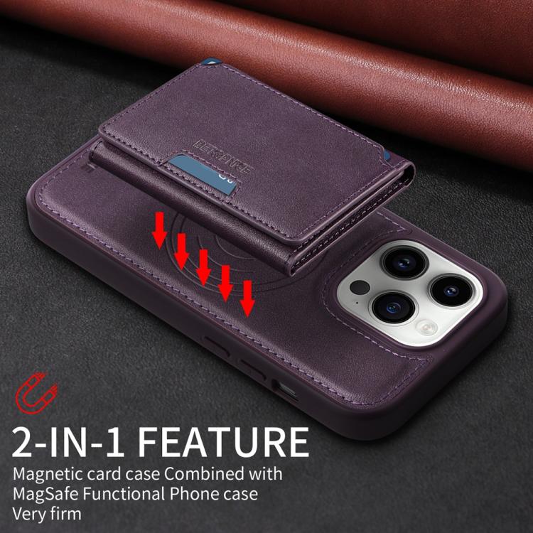 For iPhone 14 Pro BETOPNICE Horizontal Flip Detachable MagSafe Wallet Phone Case(Purple)
