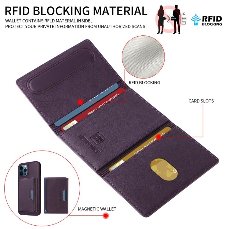 For iPhone 12 Pro Max BETOPNICE Horizontal Flip Detachable MagSafe Wallet Phone Case(Purple)