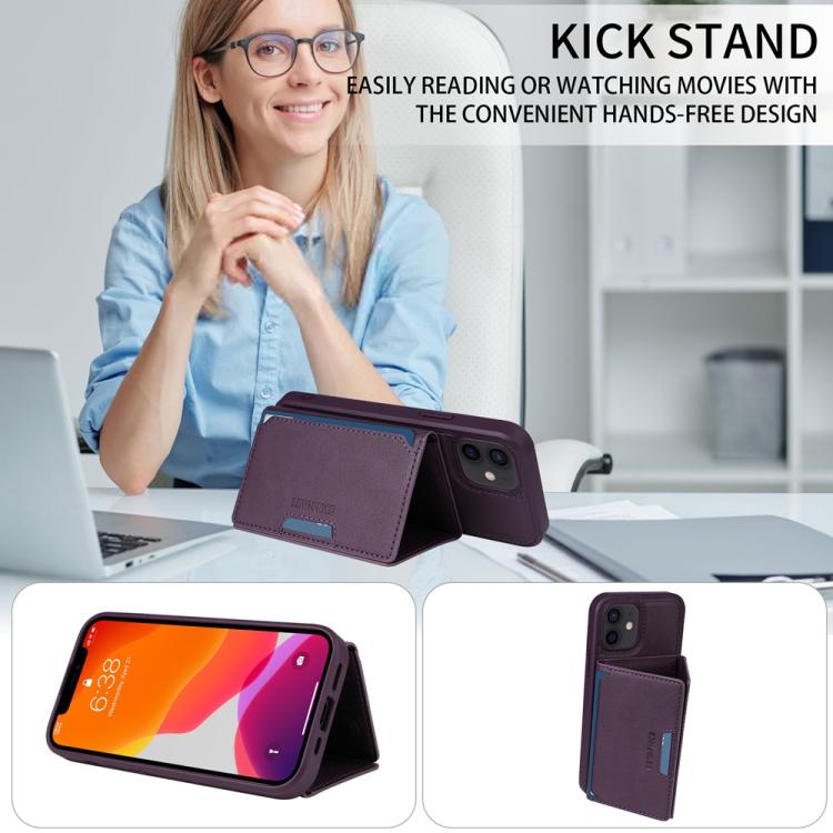 For iPhone 12 / 12 Pro BETOPNICE Horizontal Flip Detachable MagSafe Wallet Phone Case(Purple)