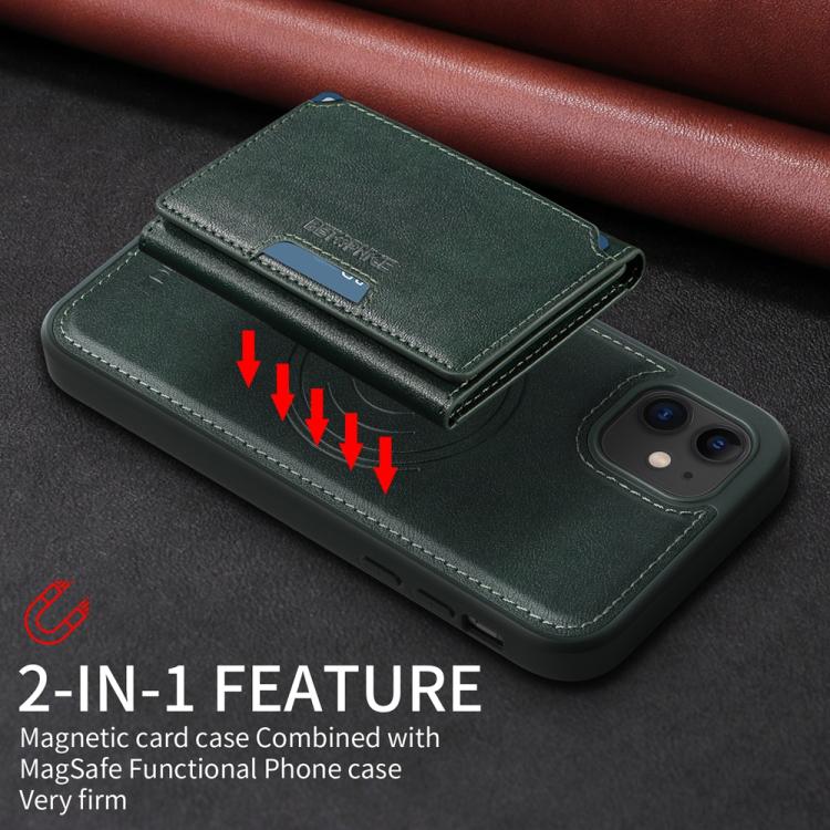 For iPhone 11 BETOPNICE Horizontal Flip Detachable MagSafe Wallet Phone Case(Green)