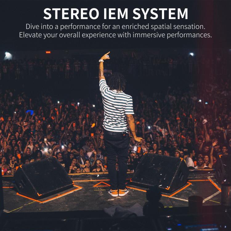 XTUGA SEM200 Wireless Stereo Stage Performance Professional In-ear Monitor System 2 BodyPacks + Transmitter
