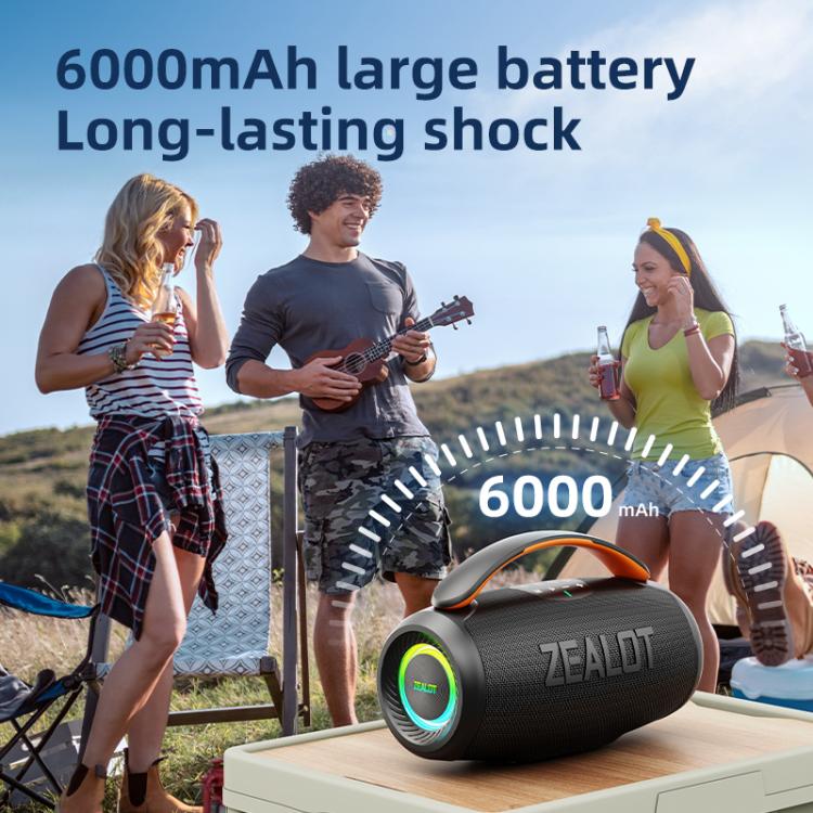 Zealot P11 50W Portable Outdoor RGB Bluetooth Speaker(Grey)