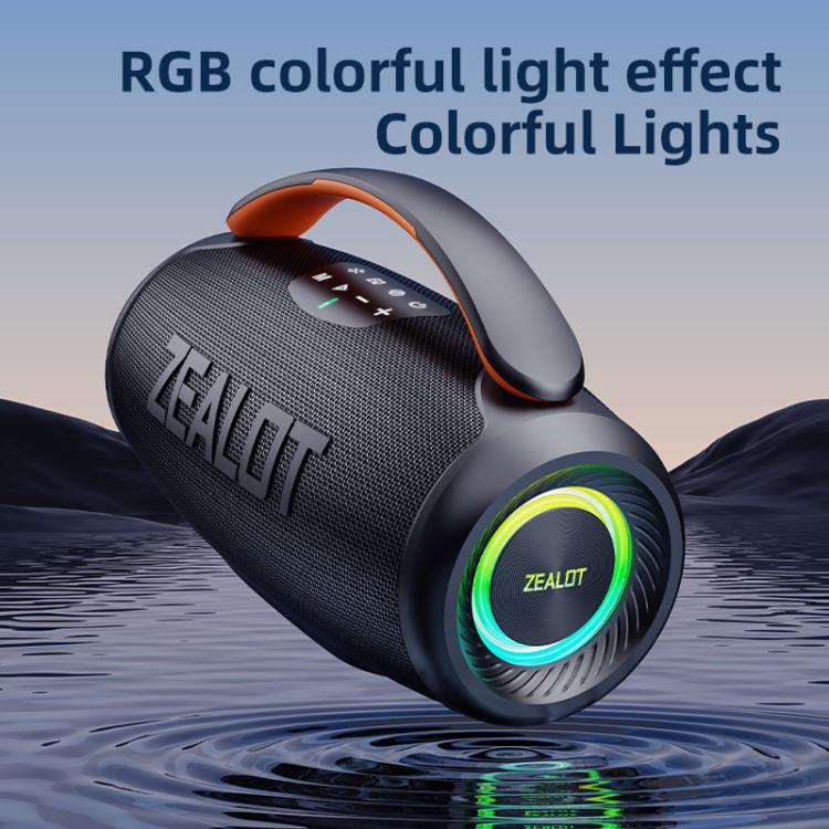 Zealot P11 50W Portable Outdoor RGB Bluetooth Speaker(Black)