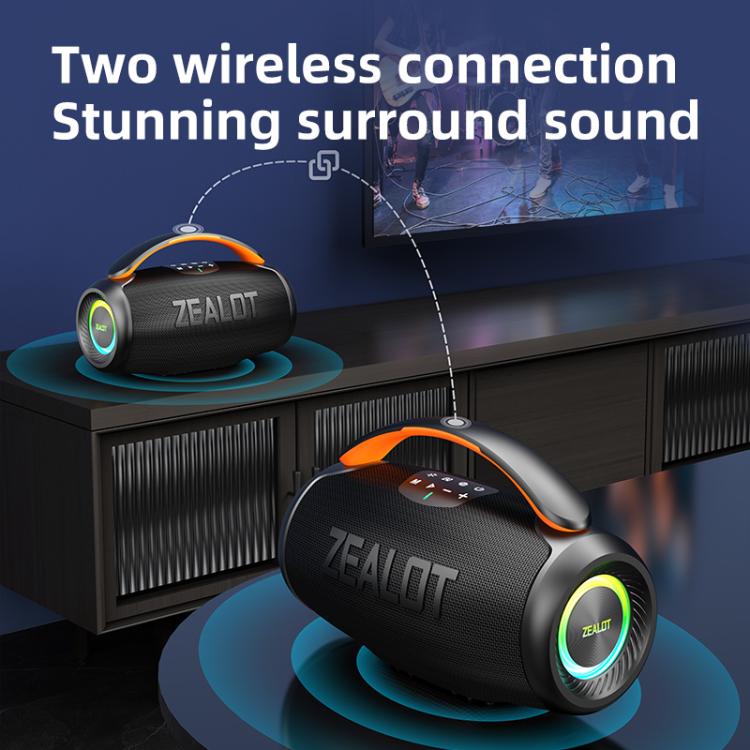 Zealot P11 50W Portable Outdoor RGB Bluetooth Speaker(Black)