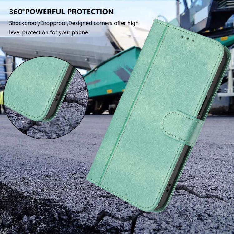 Line Splicing Buckle Retro Leather Phone Case, For iPhone 15, For iPhone 14 Plus, For iPhone 14 / 13