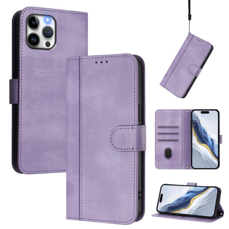 Line Splicing Buckle Retro Leather Phone Case, For iPhone 12 / 12 Pro, For iPhone 12 Pro Max, For iPhone 12 mini