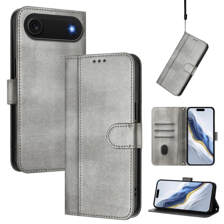 Line Splicing Buckle Retro Leather Phone Case, For iPhone 17, For iPhone Air, For iPhone 16 Pro Max