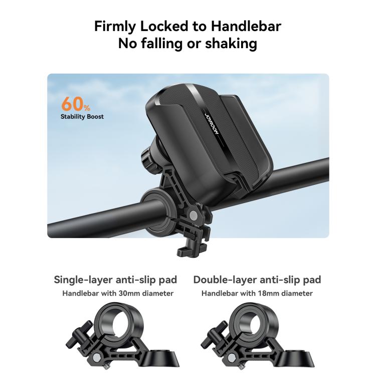 JOYROOM JR-ZS431 360 Rotation Dual Safety lock Bike Phone Mount(Black)