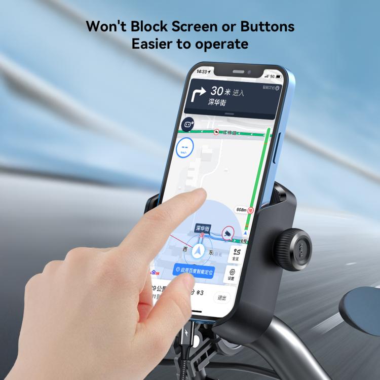 JOYROOM JR-ZS431 360 Rotation Dual Safety lock Bike Phone Mount(Black)
