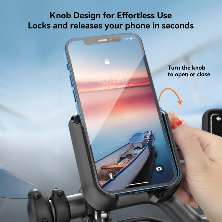 JOYROOM JR-ZS431 360 Rotation Dual Safety lock Bike Phone Mount(Black)