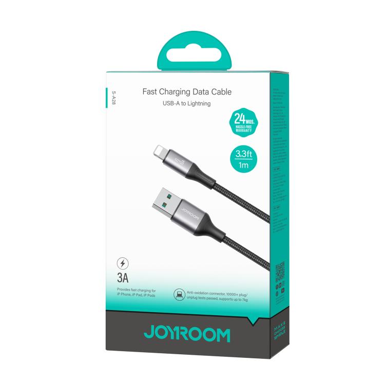 JOYROOM S-A28 Flash Series 480Mbps Fast Charging Data Cable, USB to 8 Pin Cable, Length: 1m(Black)